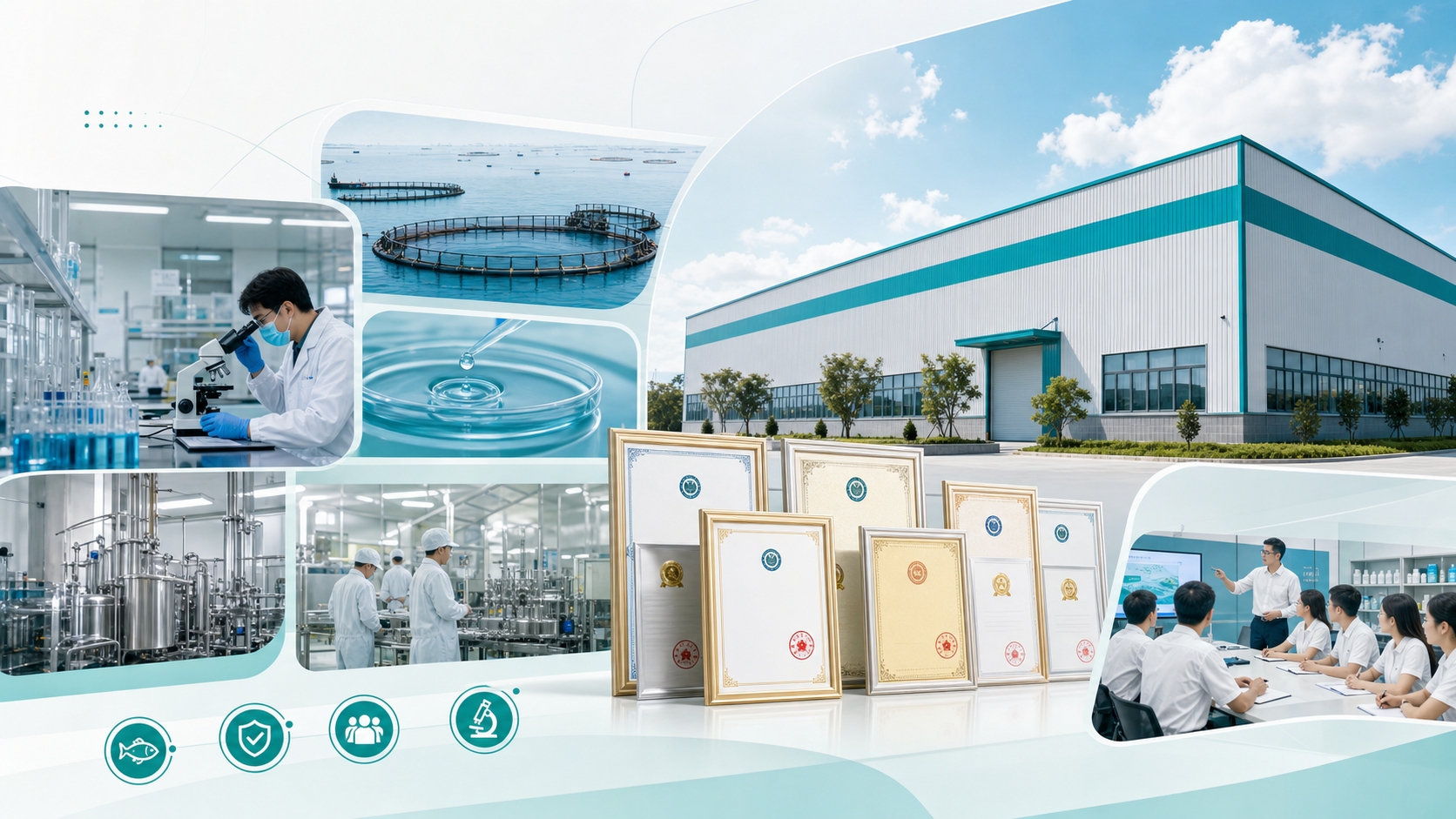 Quality certificates, laboratory, factory and team proof for Huinong Muyu